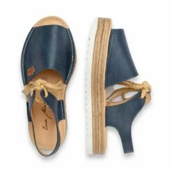 Abarcas Menorquinas Mujer Piel Plataforma Plantilla Acolchada 1244 Marino, De Eva Mañas -BOUTTYE Ventas abarcas menorquinas mujer piel plataforma plantilla acolchada 1244 marino de eva manas 2