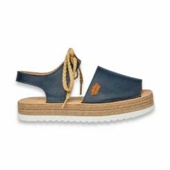 Abarcas Menorquinas Mujer Piel Plataforma Plantilla Acolchada 1244 Marino, De Eva Mañas