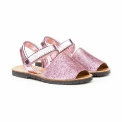 Abarcas Menorquinas Niña Piel Charol Y Glitter Velcro 208 Rosa, De Angelitos -BOUTTYE Ventas abarcas menorquinas nina piel charol y glitter velcro 208 rosa de angelitos 1