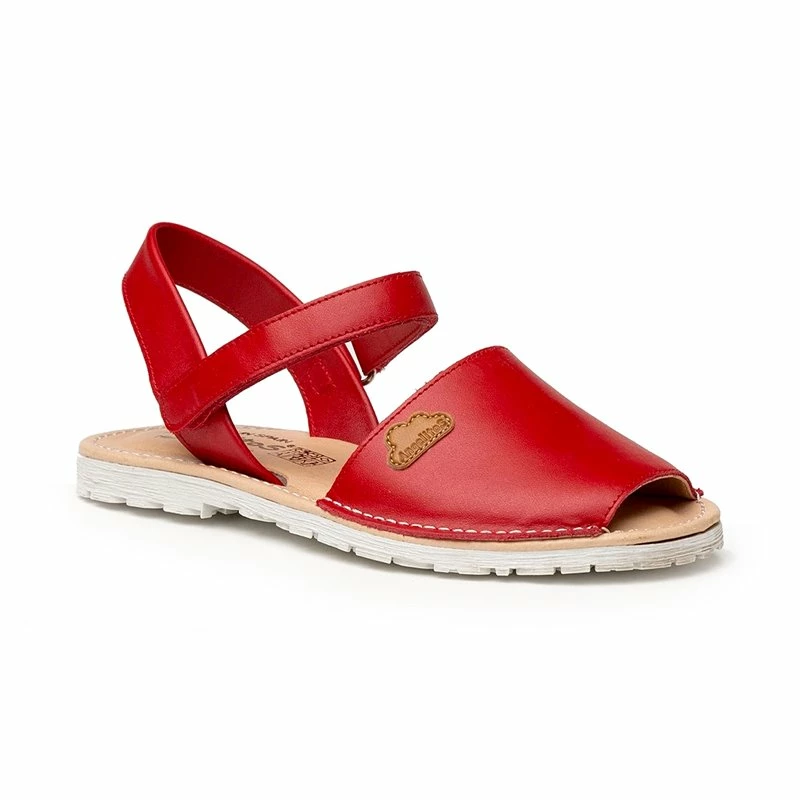 Abarcas Menorquinas Niña Piel Napa Plantilla Acolchada Velcro 220 Rojo, De Angelitos 5 Abarcas Menorquinas Niña Piel Napa Plantilla Acolchada Velcro 220 Rojo, De Angelitos - Imagen 3