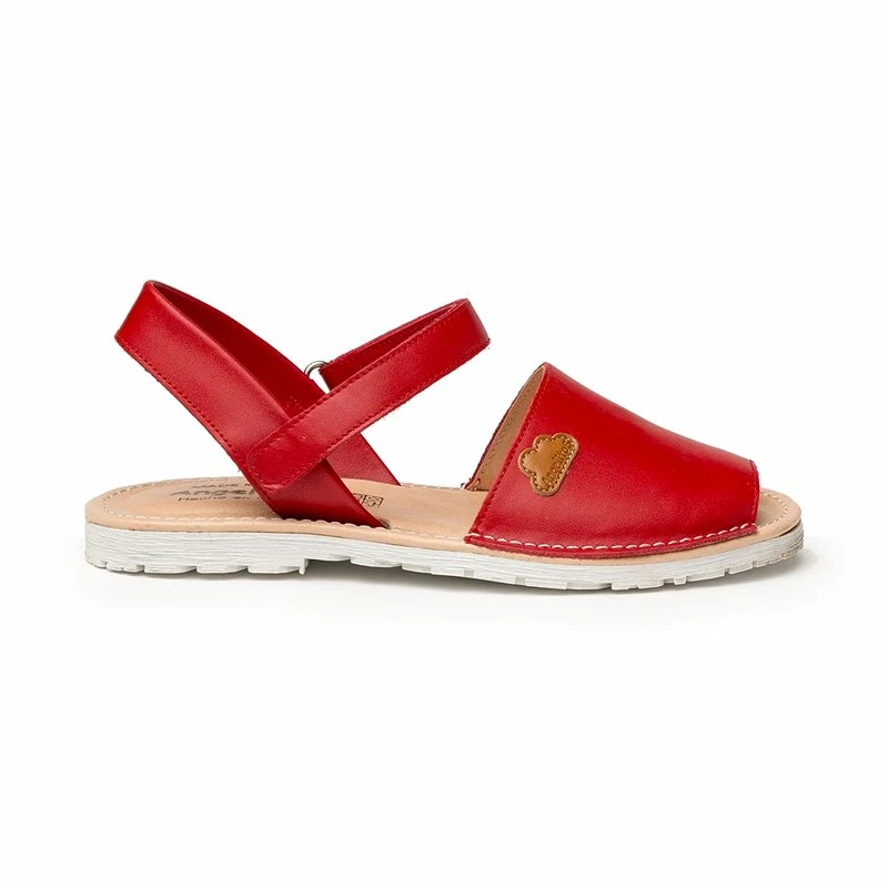 Abarcas Menorquinas Niña Piel Napa Plantilla Acolchada Velcro 220 Rojo, De Angelitos 3 Abarcas Menorquinas Niña Piel Napa Plantilla Acolchada Velcro 220 Rojo, De Angelitos