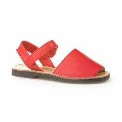 Abarcas Menorquinas Niña Piel Napa Velcro 202 Rojo, De Angelitos -BOUTTYE Ventas abarcas menorquinas nina piel napa velcro 202 rojo de angelitos 2