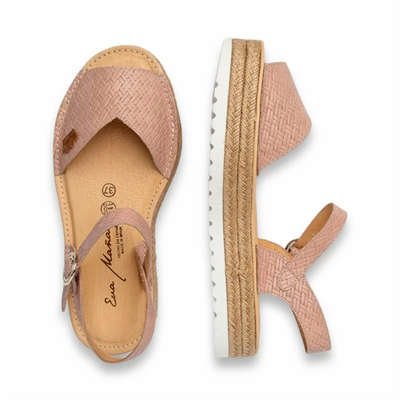 Abarcas Menorquinas Plataforma Mujer Piel Grabada Hebilla Y Plantilla Acolchada 1247 Nude, De Eva Mañas 5 Abarcas Menorquinas Plataforma Mujer Piel Grabada Hebilla Y Plantilla Acolchada 1247 Nude, De Eva Mañas - Imagen 3