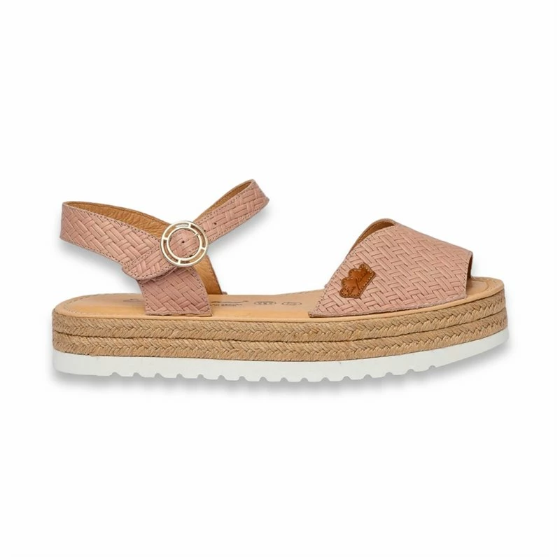 Abarcas Menorquinas Plataforma Mujer Piel Grabada Hebilla Y Plantilla Acolchada 1247 Nude, De Eva Mañas 3 Abarcas Menorquinas Plataforma Mujer Piel Grabada Hebilla Y Plantilla Acolchada 1247 Nude, De Eva Mañas