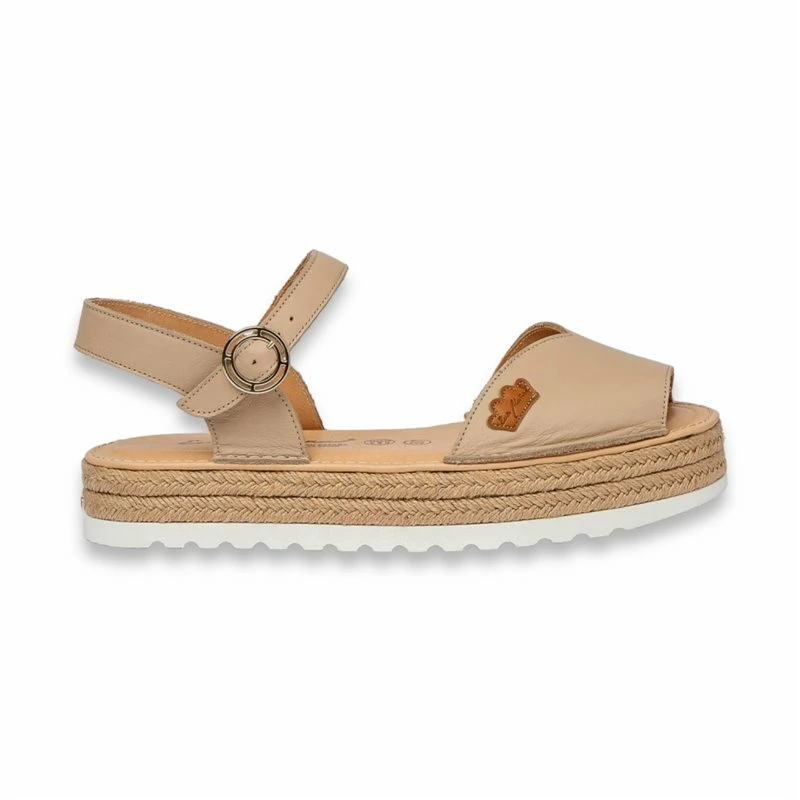 Abarcas Menorquinas Plataforma Mujer Piel Hebilla Y Plantilla Acolchada 1246 Arena, De Eva Mañas 3 Abarcas Menorquinas Plataforma Mujer Piel Hebilla Y Plantilla Acolchada 1246 Arena, De Eva Mañas