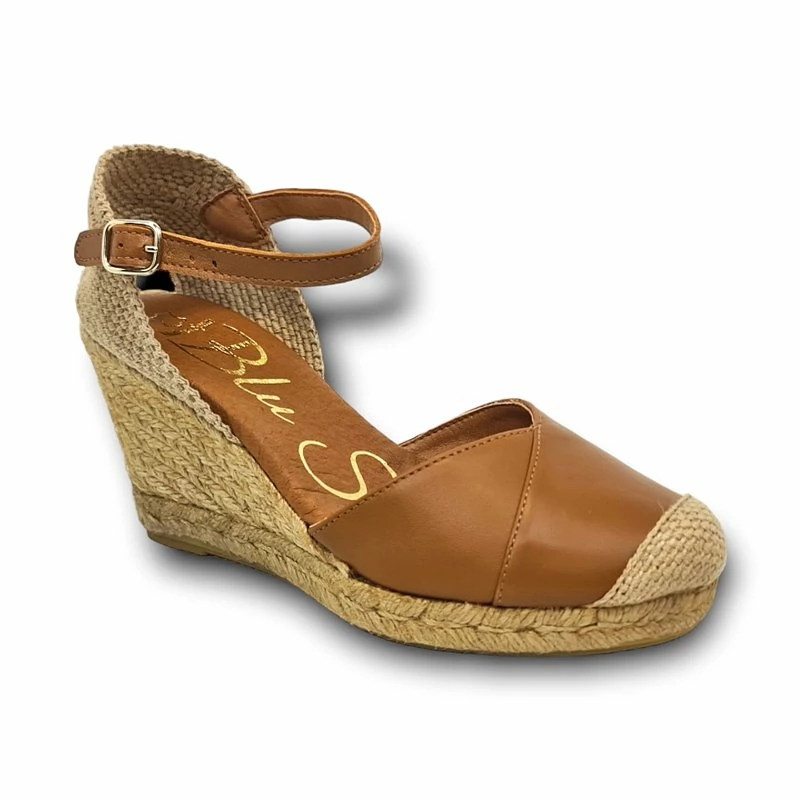 Alpargatas Valencianas Cuña Alta Mujer Piel Metalizada Plantilla Acolchada 1502 Cuero, De Blusandal 4 Alpargatas Valencianas Cuña Alta Mujer Piel Metalizada Plantilla Acolchada 1502 Cuero, De Blusandal - Imagen 2