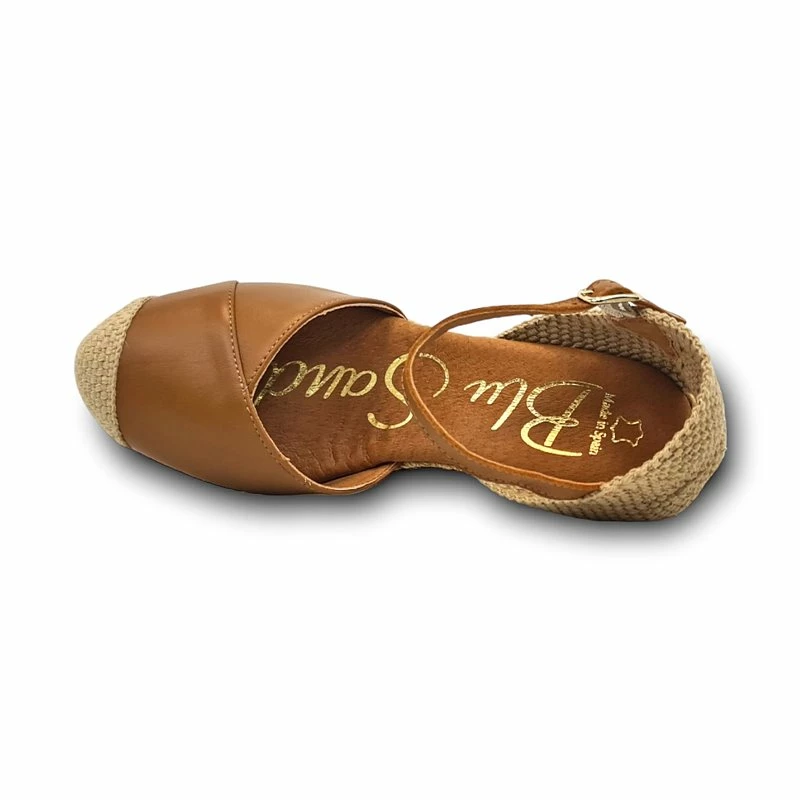 Alpargatas Valencianas Cuña Alta Mujer Piel Metalizada Plantilla Acolchada 1502 Cuero, De Blusandal 8 Alpargatas Valencianas Cuña Alta Mujer Piel Metalizada Plantilla Acolchada 1502 Cuero, De Blusandal - Imagen 6