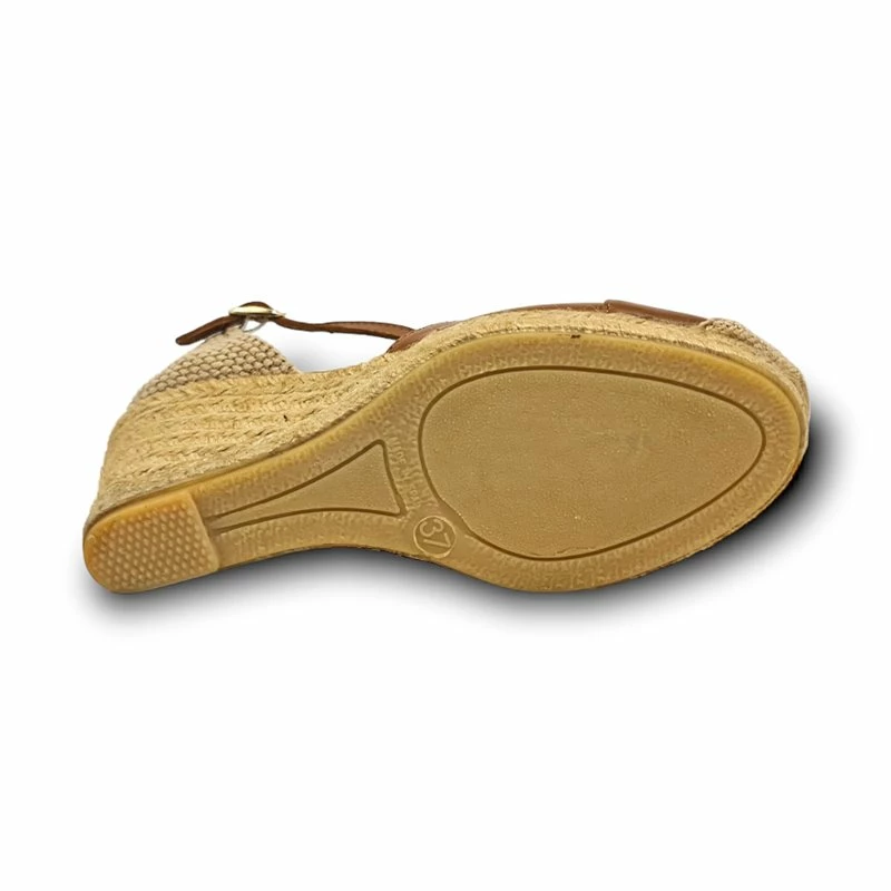 Alpargatas Valencianas Cuña Alta Mujer Piel Metalizada Plantilla Acolchada 1502 Cuero, De Blusandal 9 Alpargatas Valencianas Cuña Alta Mujer Piel Metalizada Plantilla Acolchada 1502 Cuero, De Blusandal - Imagen 7