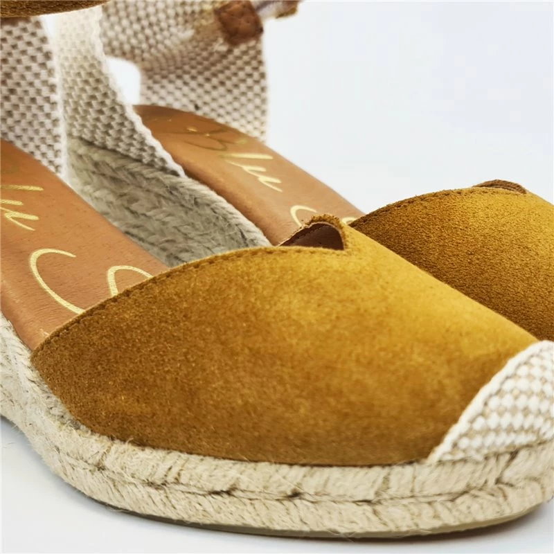 Alpargatas Valencianas Cuña Baja Mujer Piel Plantilla Acolchada 1509 Cuero, De Blusandal 6 Alpargatas Valencianas Cuña Baja Mujer Piel Plantilla Acolchada 1509 Cuero, De Blusandal - Imagen 4