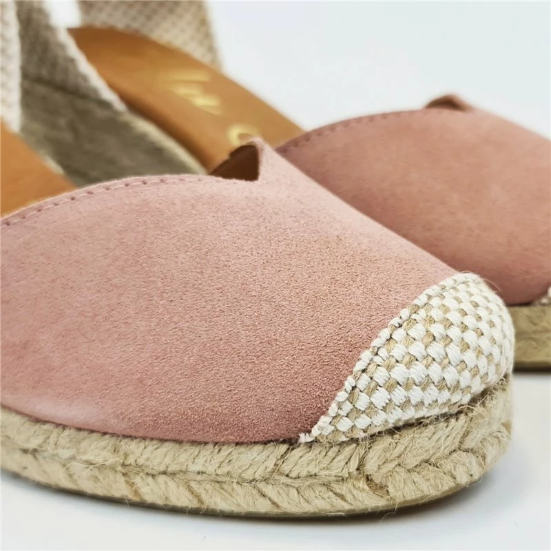 Alpargatas Valencianas Cuña Baja Mujer Piel Plantilla Acolchada 1509 Rosa, De Blusandal 4 Alpargatas Valencianas Cuña Baja Mujer Piel Plantilla Acolchada 1509 Rosa, De Blusandal - Imagen 2