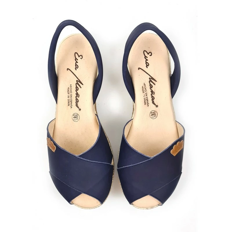 Avarcas Menorquinas Cruzadas Mujer Piel Ante Plataforma Plantilla Acolchada 1257 Marino, De Eva Mañas 9 Avarcas Menorquinas Cruzadas Mujer Piel Ante Plataforma Plantilla Acolchada 1257 Marino, De Eva Mañas - Imagen 7