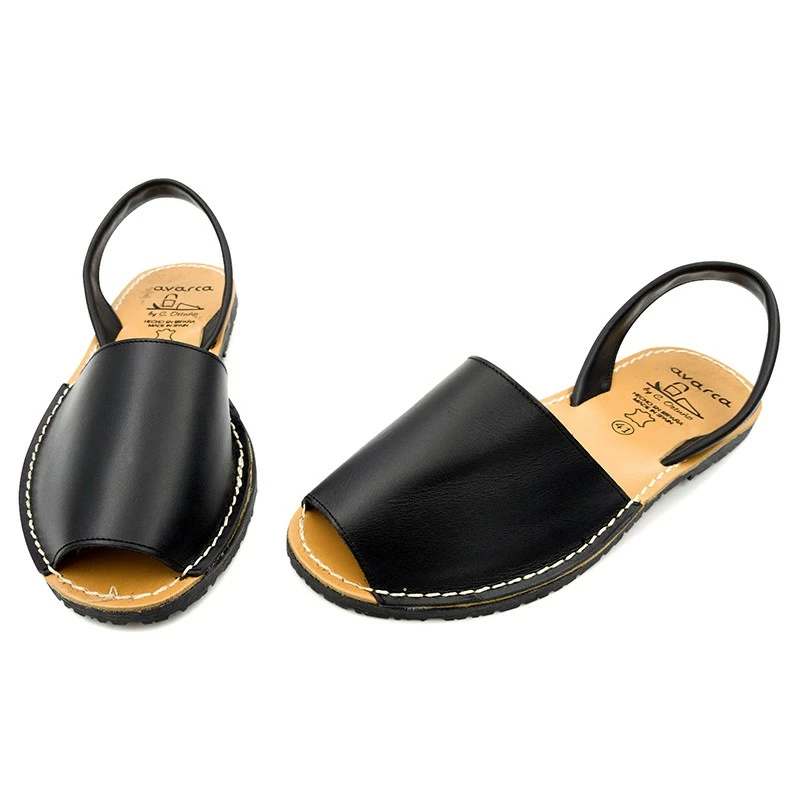 Avarcas Menorquinas Hombre Piel Básica 201-C Negro, De C. Ortuño 5 Avarcas Menorquinas Hombre Piel Básica 201-C Negro, De C. Ortuño - Imagen 3