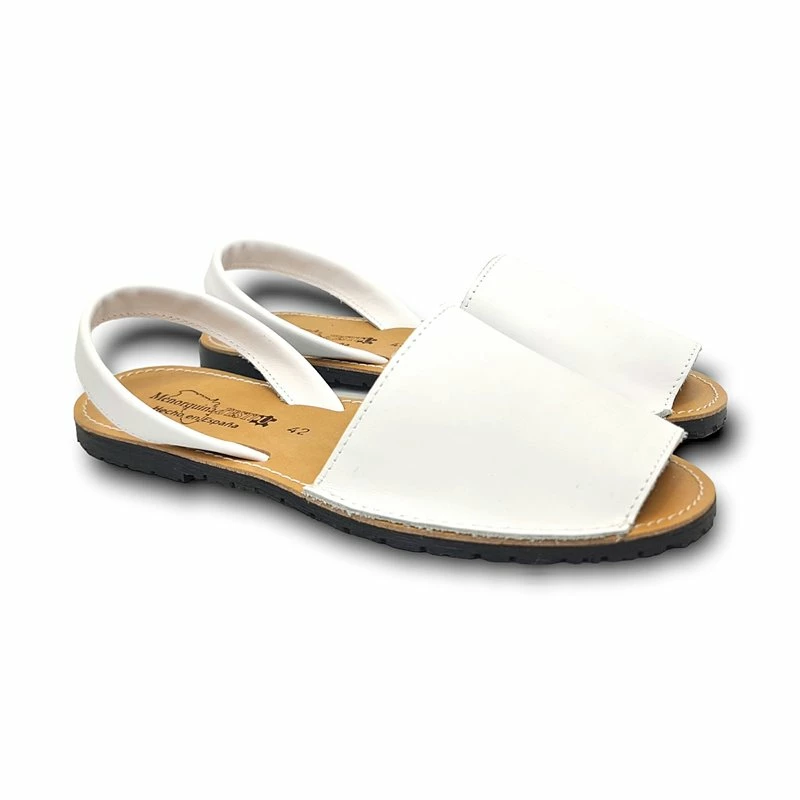 Avarcas Menorquinas Hombre Piel Básica 550C Blanco, De Pisable 4 Avarcas Menorquinas Hombre Piel Básica 550C Blanco, De Pisable - Imagen 2