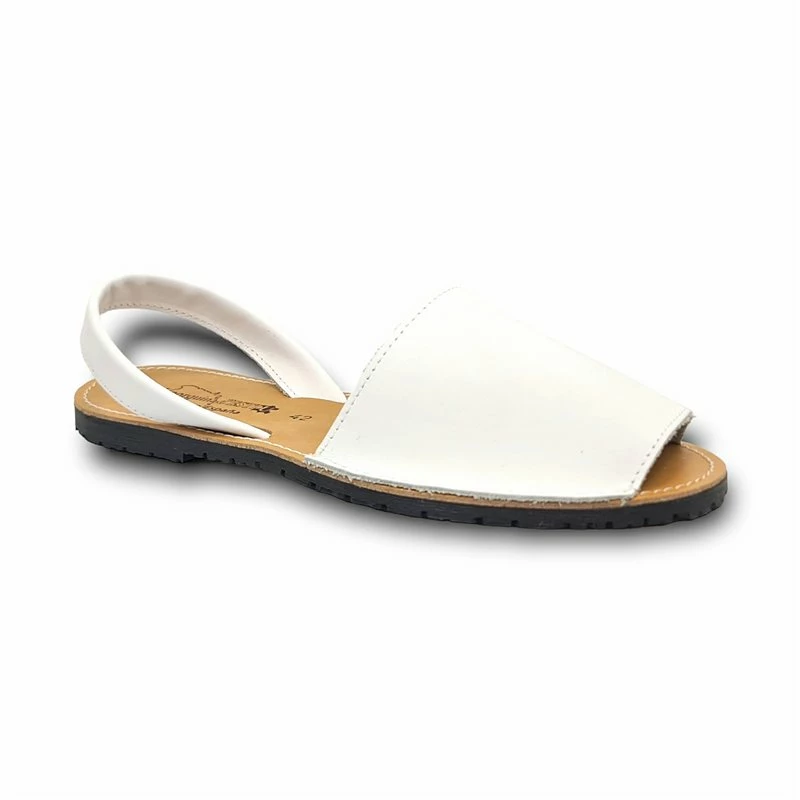 Avarcas Menorquinas Hombre Piel Básica 550C Blanco, De Pisable 5 Avarcas Menorquinas Hombre Piel Básica 550C Blanco, De Pisable - Imagen 3