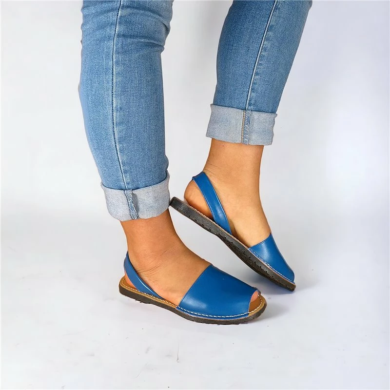 Avarcas Menorquinas Mujer Piel Básica 201-S Azul, De C. Ortuño 4 Avarcas Menorquinas Mujer Piel Básica 201-S Azul, De C. Ortuño - Imagen 2