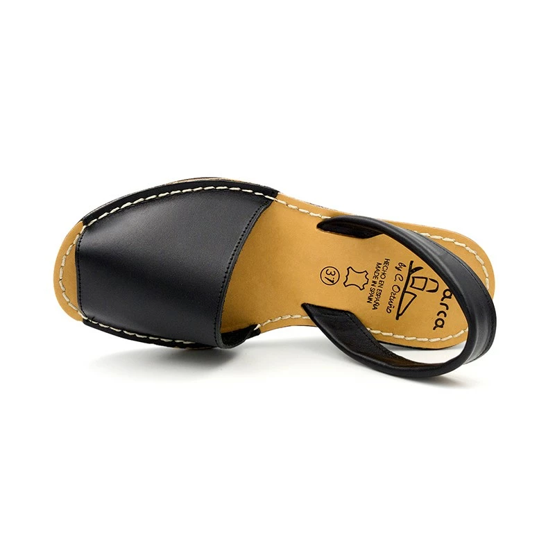 Avarcas Menorquinas Mujer Piel Básica Cuña 211ME Negro, De C. Ortuño 5 Avarcas Menorquinas Mujer Piel Básica Cuña 211ME Negro, De C. Ortuño - Imagen 3