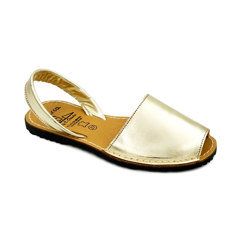 Avarcas Menorquinas Mujer Piel Metalizada 190AV Oro, De C. Ortuño 4 Avarcas Menorquinas Mujer Piel Metalizada 190AV Oro, De C. Ortuño - Imagen 2