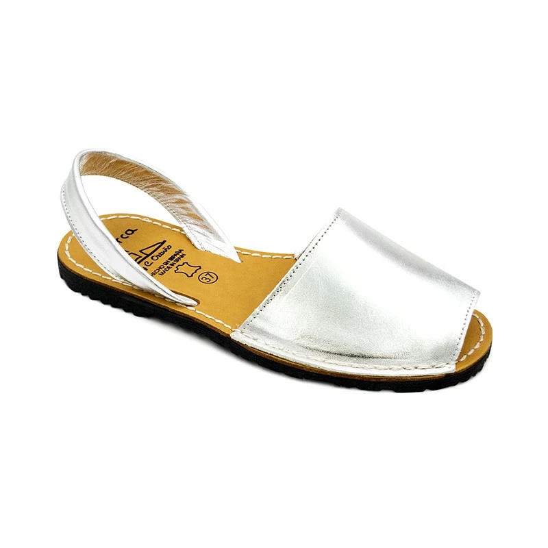 Avarcas Menorquinas Mujer Piel Metalizada 190AV Plata, De C. Ortuño 4 Avarcas Menorquinas Mujer Piel Metalizada 190AV Plata, De C. Ortuño - Imagen 2