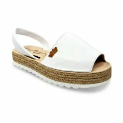 Avarcas Menorquinas Mujer Piel Plataforma Plantilla Acolchada 1252 Blanco, De Eva Mañas -BOUTTYE Ventas avarcas menorquinas mujer piel plataforma plantilla acolchada 1252 blanco de eva manas 2