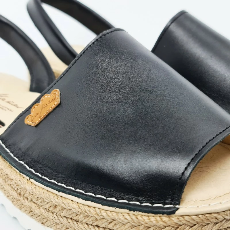 Avarcas Menorquinas Mujer Piel Plataforma Plantilla Acolchada 1252 Negro, De Eva Mañas 4 Avarcas Menorquinas Mujer Piel Plataforma Plantilla Acolchada 1252 Negro, De Eva Mañas - Imagen 2