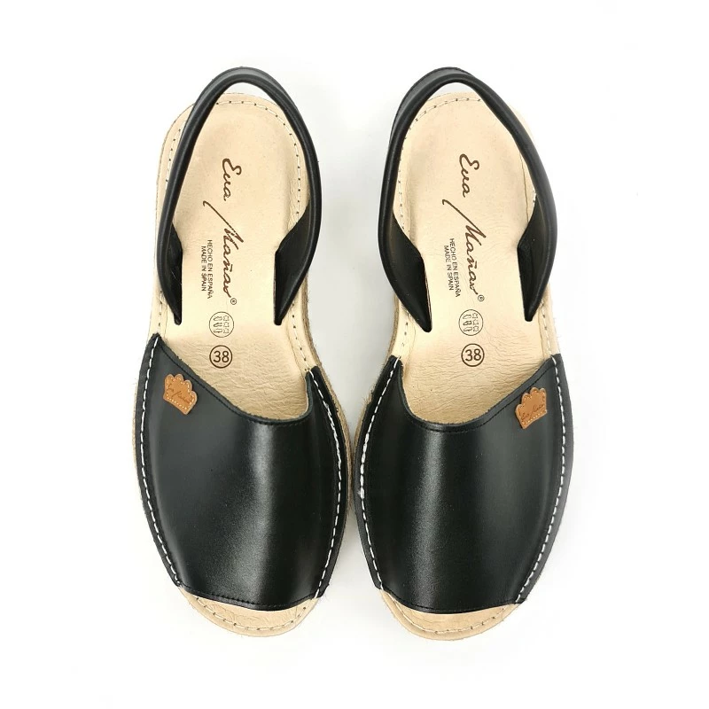 Avarcas Menorquinas Mujer Piel Plataforma Plantilla Acolchada 1252 Negro, De Eva Mañas 9 Avarcas Menorquinas Mujer Piel Plataforma Plantilla Acolchada 1252 Negro, De Eva Mañas - Imagen 7