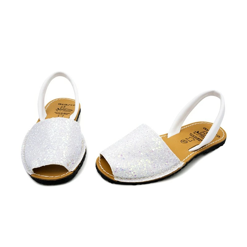 Avarcas Menorquinas Mujer Piel Purpurina 275GLI-1 Blanco, De C. Ortuño 7 Avarcas Menorquinas Mujer Piel Purpurina 275GLI-1 Blanco, De C. Ortuño - Imagen 5