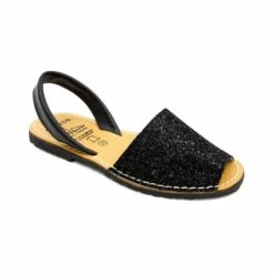 Avarcas Menorquinas Mujer Piel Purpurina 275GLI-1 Negro, De C. Ortuño -BOUTTYE Ventas avarcas menorquinas mujer piel purpurina 275gli 1 negro de c ortuno 2