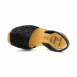 Avarcas Menorquinas Mujer Piel Purpurina 275GLI-1 Negro, De C. Ortuño -BOUTTYE Ventas avarcas menorquinas mujer piel purpurina 275gli 1 negro de c ortuno 3