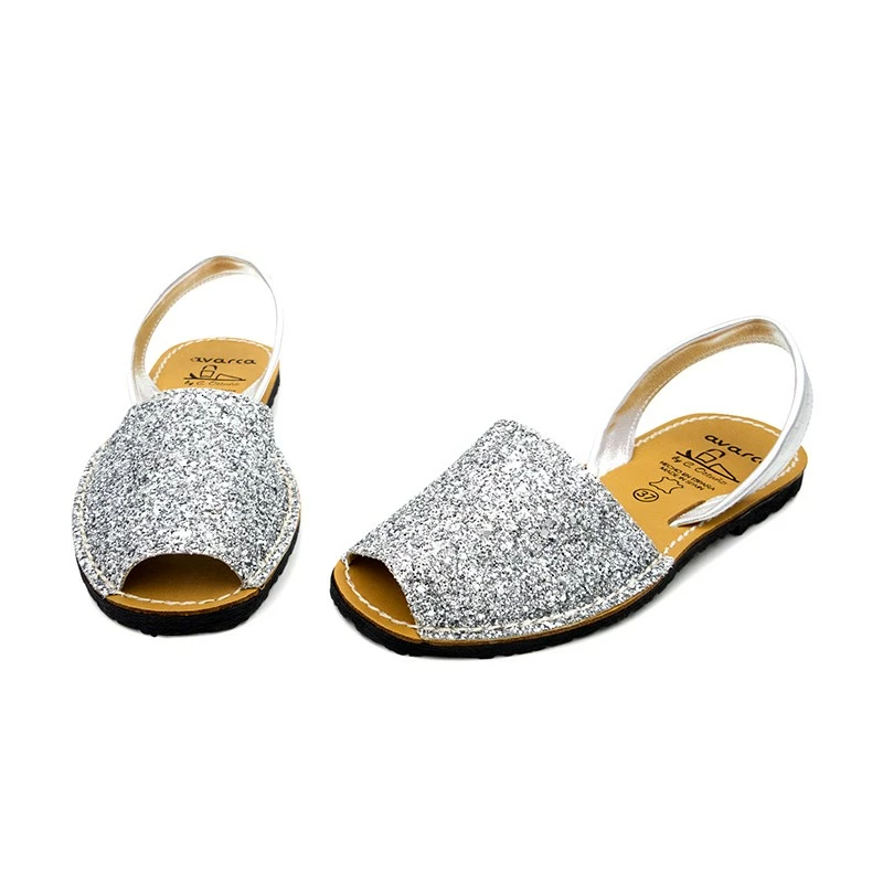 Avarcas Menorquinas Mujer Piel Purpurina 275GLI-1 Plata, De C. Ortuño 7 Avarcas Menorquinas Mujer Piel Purpurina 275GLI-1 Plata, De C. Ortuño - Imagen 5