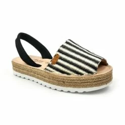 Avarcas Menorquinas Mujer Piel Y Rafia Plataforma Plantilla Acolchada 1255 Negro, De Eva Mañas -BOUTTYE Ventas avarcas menorquinas mujer piel y rafia plataforma plantilla acolchada 1255 negro de eva manas 2