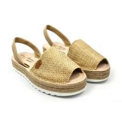 Avarcas Menorquinas Mujer Piel Y Saco Plataforma Plantilla Acolchada 1250 Camel, De Eva Mañas -BOUTTYE Ventas avarcas menorquinas mujer piel y saco plataforma plantilla acolchada 1250 camel de eva manas 3