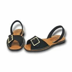 Avarcas Menorquinas Planas Mujer Piel Ante Plantilla Acolchada 2437 Negro, De C. Ortuño -BOUTTYE Ventas avarcas menorquinas planas mujer piel ante plantilla acolchada 2437 negro de c ortuno 4