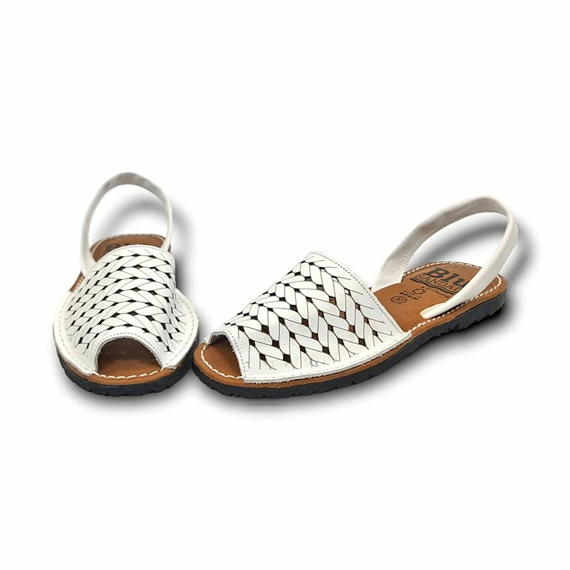 Avarcas Menorquinas Planas Mujer Piel Grabada Plantilla Acolchada 2489 Blanco, De C. Ortuño 6 Avarcas Menorquinas Planas Mujer Piel Grabada Plantilla Acolchada 2489 Blanco, De C. Ortuño - Imagen 4