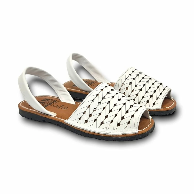 Avarcas Menorquinas Planas Mujer Piel Grabada Plantilla Acolchada 2489 Blanco, De C. Ortuño 7 Avarcas Menorquinas Planas Mujer Piel Grabada Plantilla Acolchada 2489 Blanco, De C. Ortuño - Imagen 5