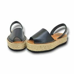 Avarcas Menorquinas Plataforma Mujer Piel Plantillal Acolchada 16201 Negro, De Blusandal -BOUTTYE Ventas avarcas menorquinas plataforma mujer piel plantillal acolchada 16201 negro de blusandal 4