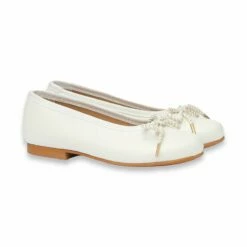 Bailarina Ceremonia Niña Cordón Rizado Metalizado 1570 Blanco, De Angelitos -BOUTTYE Ventas bailarina ceremonia nina cordon rizado metalizado 1570 blanco de angelitos 2