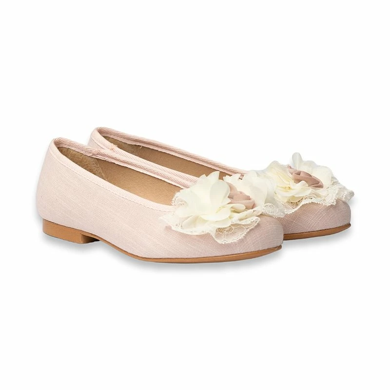 Bailarina Ceremonia Niña Lino Flores De Tul 985 Rosa, De Angelitos 5 Bailarina Ceremonia Niña Lino Flores De Tul 985 Rosa, De Angelitos - Imagen 3