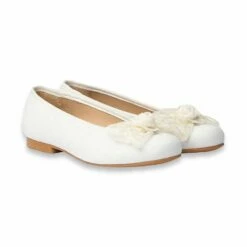 Bailarina Ceremonia Niña Lino Lazo Encaje 987 Blanco, De Angelitos -BOUTTYE Ventas bailarina ceremonia nina lino lazo encaje 987 blanco de angelitos 2