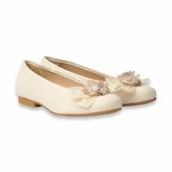 Bailarina Ceremonia Niña Linol Lazo Y Perlas 989 Beige, De Angelitos -BOUTTYE Ventas bailarina ceremonia nina linol lazo y perlas 989 beige de angelitos 2