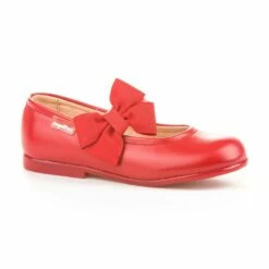 Bailarinas Colegiales Infantil Niña Piel Velcro Lacito 519 Rojo, De Angelitos -BOUTTYE Ventas bailarinas colegiales infantil nina piel velcro lacito 519 rojo de angelitos 2