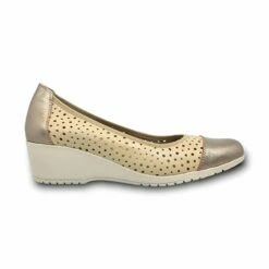 Bailarinas Cuña Mujer Piel Calada Plantilla Extraíble 7034 Beige, De Tupié