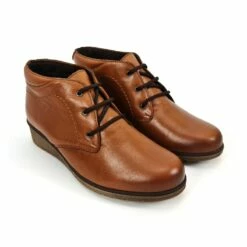 Botines Cómodos Mujer Piel Cuña Cordones Plantilla Extraíble 70241 Cuero, De Tupié -BOUTTYE Ventas botines comodos mujer piel cuna cordones plantilla extraible 70241 cuero de tupie 3