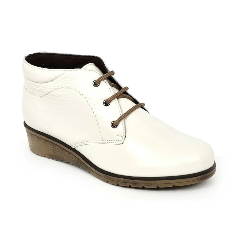 Botines Cómodos Mujer Piel Cuña Cordones Plantilla Extraíble 70241 Hielo, De Tupié 5 Botines Cómodos Mujer Piel Cuña Cordones Plantilla Extraíble 70241 Hielo, De Tupié - Imagen 3