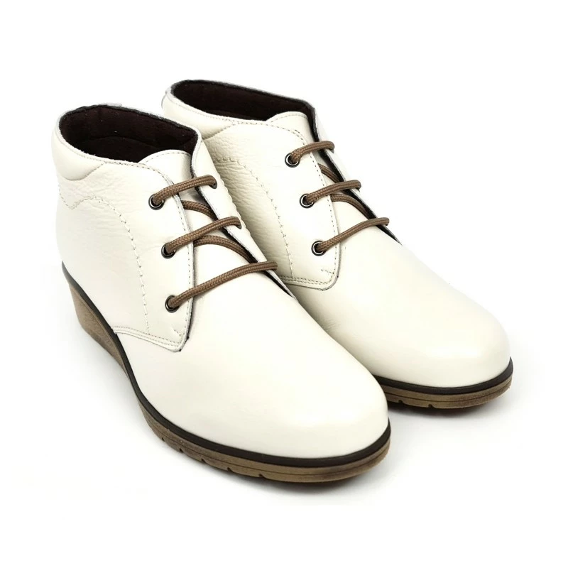 Botines Cómodos Mujer Piel Cuña Cordones Plantilla Extraíble 70241 Hielo, De Tupié 6 Botines Cómodos Mujer Piel Cuña Cordones Plantilla Extraíble 70241 Hielo, De Tupié - Imagen 4