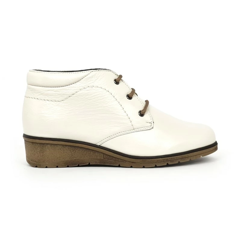 Botines Cómodos Mujer Piel Cuña Cordones Plantilla Extraíble 70241 Hielo, De Tupié 3 Botines Cómodos Mujer Piel Cuña Cordones Plantilla Extraíble 70241 Hielo, De Tupié
