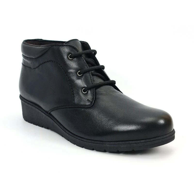 Botines Cómodos Mujer Piel Cuña Cordones Plantilla Extraíble 70241 Negro, De Tupié 5 Botines Cómodos Mujer Piel Cuña Cordones Plantilla Extraíble 70241 Negro, De Tupié - Imagen 3