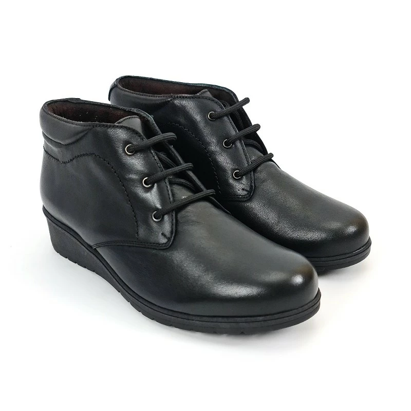 Botines Cómodos Mujer Piel Cuña Cordones Plantilla Extraíble 70241 Negro, De Tupié 6 Botines Cómodos Mujer Piel Cuña Cordones Plantilla Extraíble 70241 Negro, De Tupié - Imagen 4