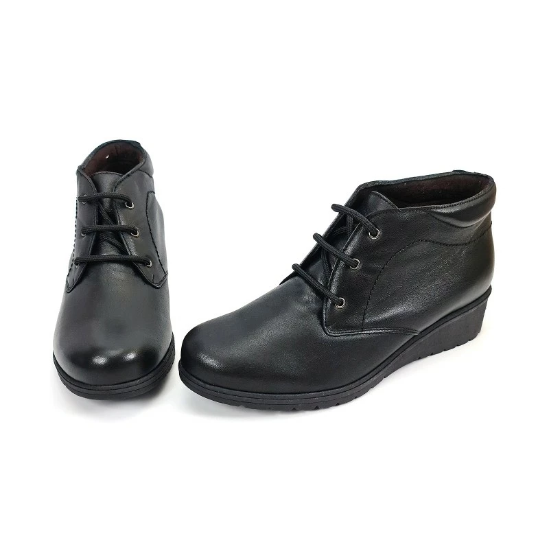 Botines Cómodos Mujer Piel Cuña Cordones Plantilla Extraíble 70241 Negro, De Tupié 7 Botines Cómodos Mujer Piel Cuña Cordones Plantilla Extraíble 70241 Negro, De Tupié - Imagen 5