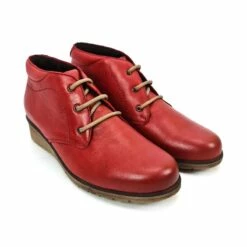 Botines Cómodos Mujer Piel Cuña Cordones Plantilla Extraíble 70241 Rojo, De Tupié -BOUTTYE Ventas botines comodos mujer piel cuna cordones plantilla extraible 70241 rojo de tupie 3