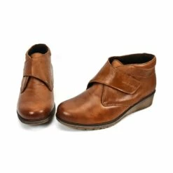 Botines Cómodos Mujer Piel Cuña Velcro Plantilla Extraíble 70244 Cuero, De Tupié -BOUTTYE Ventas botines comodos mujer piel cuna velcro plantilla extraible 70244 cuero de tupie 3